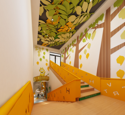 北京幼儿园楼梯处装修效果图